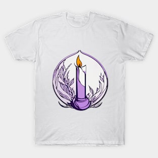 Serene Candle and Nature Emblem No. 611 T-Shirt